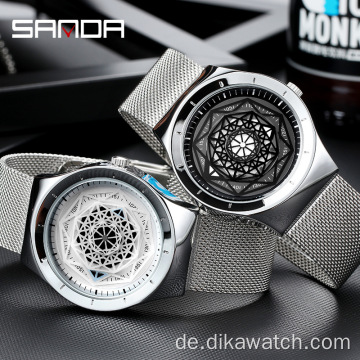 SANDA Neue Luxus Herren Sport Quarzuhren Persönlichkeit Stilvolle Leder Business Armbanduhr Markenuhr Relogio Masculino 1027